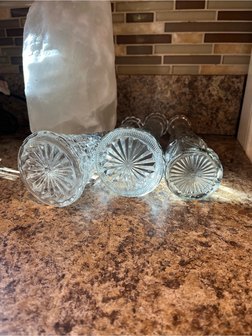 Vintage Clear Glass 9” Bud Vases Set of 3 - Picture 12 of 12